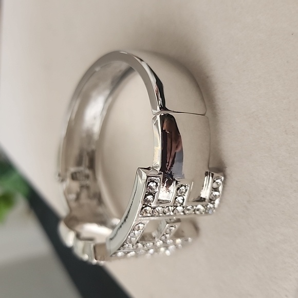 Silver with CZ Inspirational Love 🤍 LIFE Clamper / Hinge Glam Bracelet - Picture 3 of 9